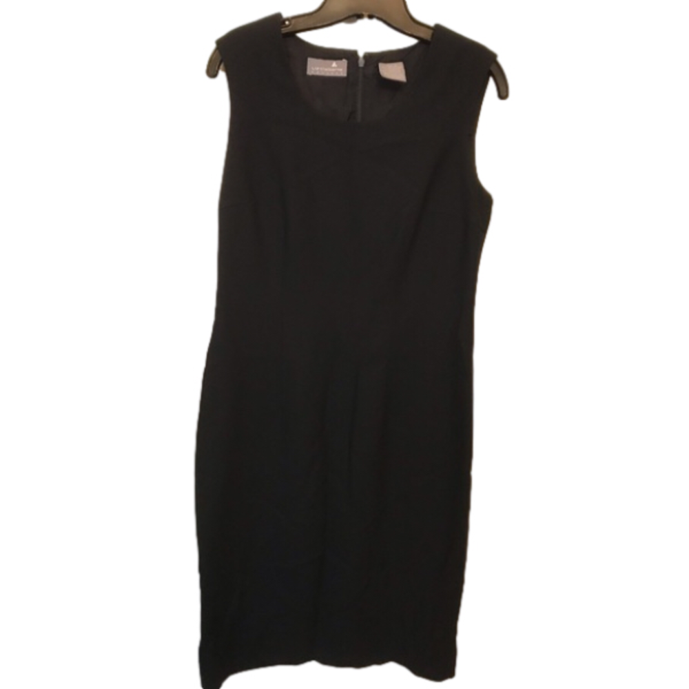 Liz Claiborne Black Sleeveless Round Midi Dress size 8